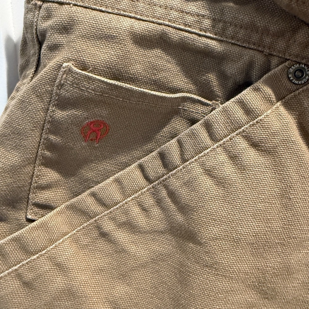Lot Of 2 Jesse James Workwear SZ 40 Carpenter Shorts Washed Duck Canvas Grn&Tan - Picture 4 of 11